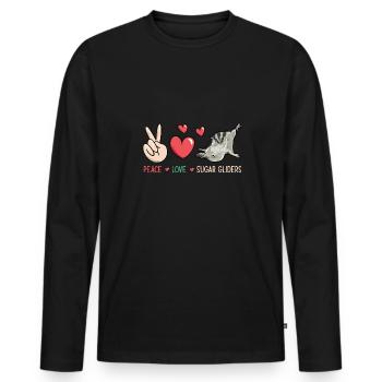 Planeur à tête courte Planeur à sucre - T-shirt manches longues Premium bio Homme - noir - Devant - Nico (187cm)