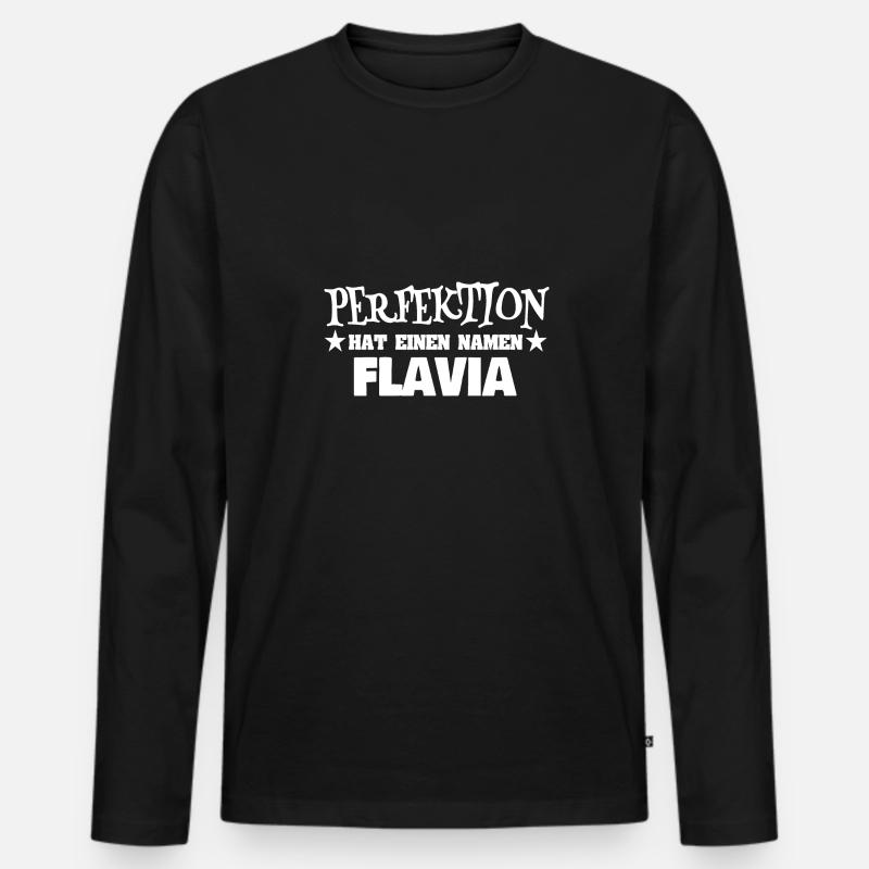 Perfektion Flavia - Männer Premium Bio Langarmshirt - Schwarz