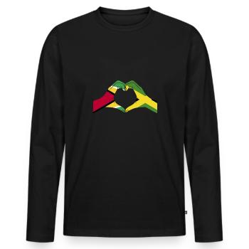 Guyana Flag Guyanese Guyana - Men's Premium Organic Long Sleeve Shirt - black - Front - Nico (187cm)
