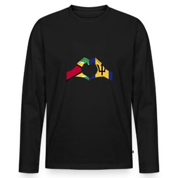 Guyana Flag Guyanese Guyana - Men's Premium Organic Long Sleeve Shirt - black - Front - Nico (187cm)