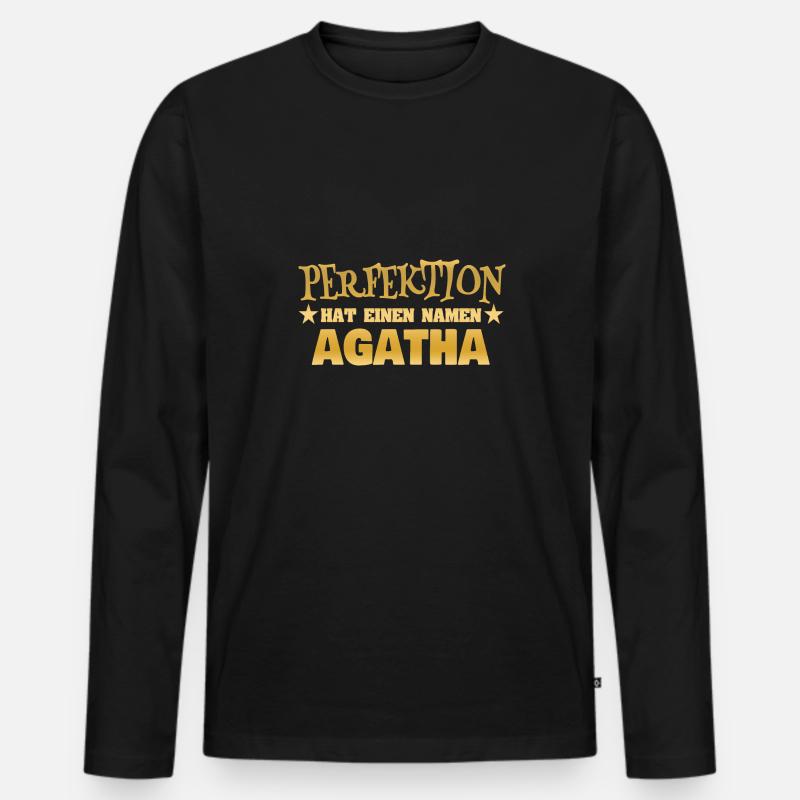 Spruch Agatha - Männer Premium Bio Langarmshirt - Schwarz