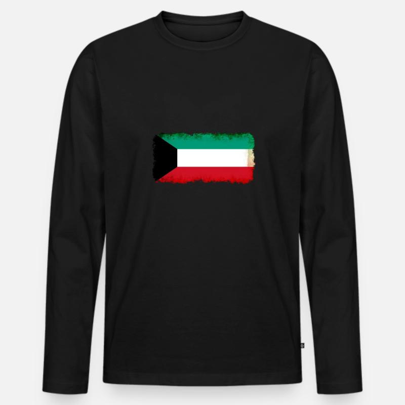 Kuwait als Flagge - Männer Premium Bio Langarmshirt - Schwarz