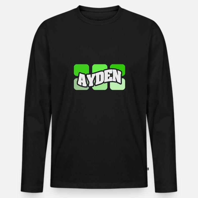 Name Ayden - Männer Premium Bio Langarmshirt - Schwarz