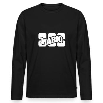 Name Mario - Männer Premium Bio Langarmshirt - Schwarz - Vorne - Nico (187cm)