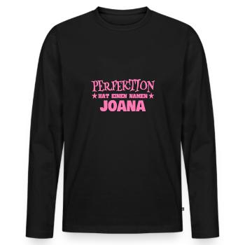Frauenname Joana - Männer Premium Bio Langarmshirt - Schwarz - Vorne - Nico (187cm)