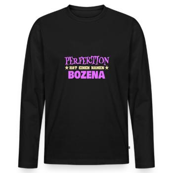 Frauenname Bozena - Männer Premium Bio Langarmshirt - Schwarz - Vorne - Nico (187cm)