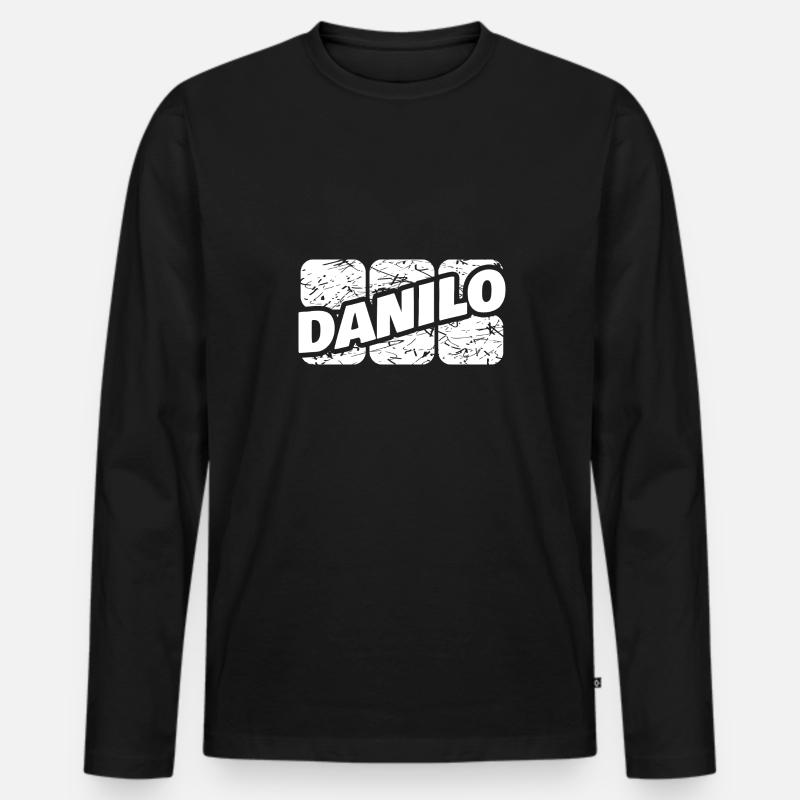 Danilo - Männer Premium Bio Langarmshirt - Schwarz