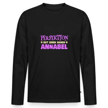 Annabel als Frauenname - Männer Premium Bio Langarmshirt - Schwarz - Vorne - Nico (187cm)