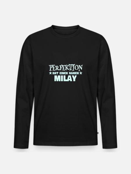 Milay as a woman's name - Men's Premium Organic Long Sleeve Shirt - black