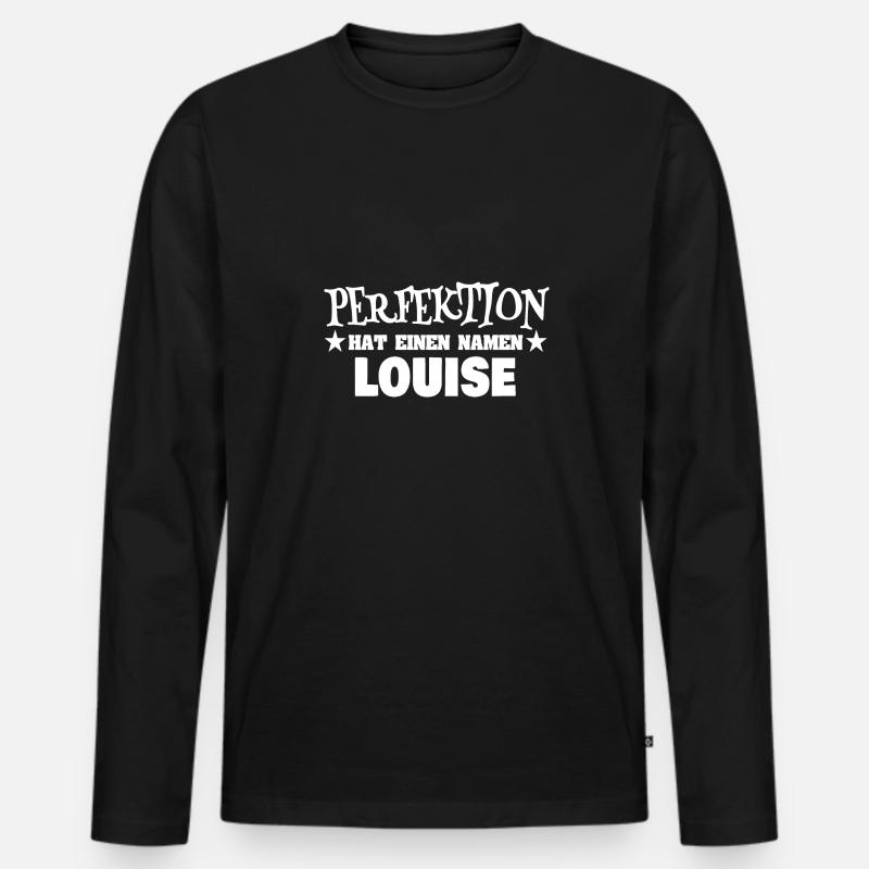 Frauenname Louise - Männer Premium Bio Langarmshirt - Schwarz