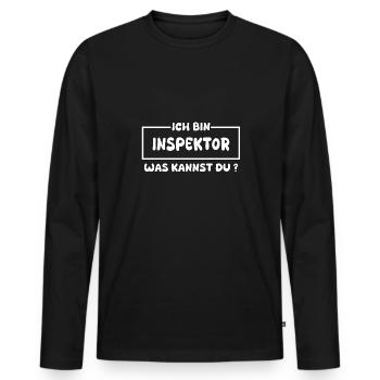 Inspector as a profession - Men's Premium Organic Long Sleeve Shirt - black - Front - Nico (187cm)