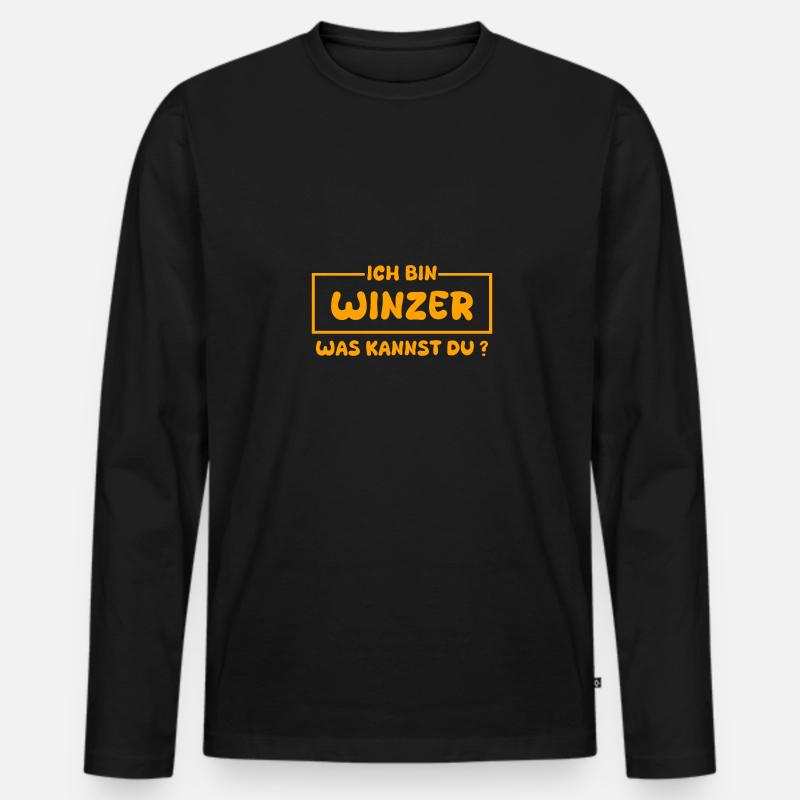 Beruf Winzer - Männer Premium Bio Langarmshirt - Schwarz