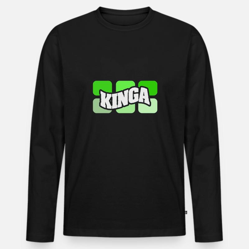Name Kinga - Männer Premium Bio Langarmshirt - Schwarz