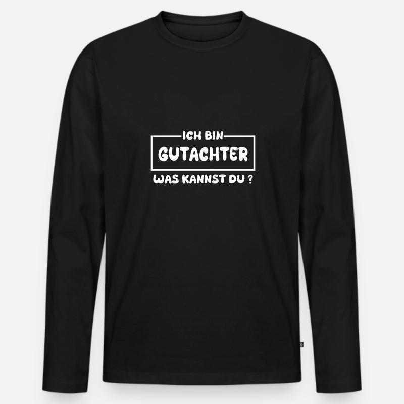 Gutachter als Beruf - Männer Premium Bio Langarmshirt - Schwarz