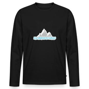 Mount Kilimanjaro - Men's Premium Organic Long Sleeve Shirt - black - Front - Nico (187cm)