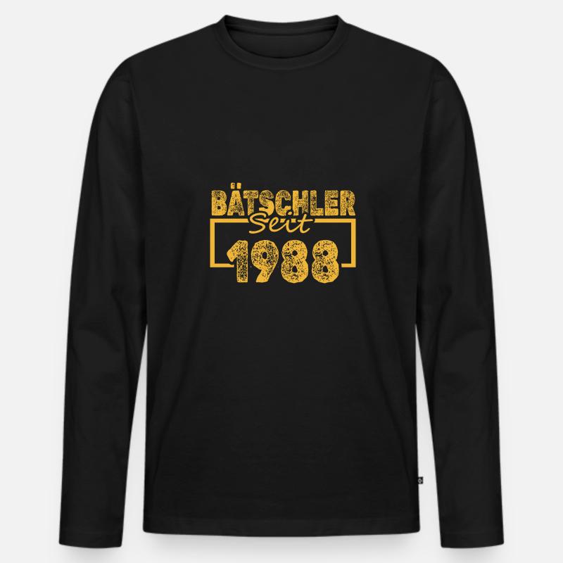 Bachelor 1988 - Männer Premium Bio Langarmshirt - Schwarz