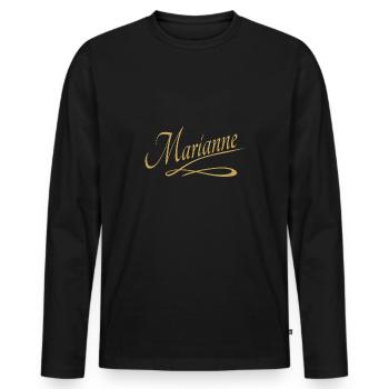 Vorname von Marianne - Männer Premium Bio Langarmshirt - Schwarz - Vorne - Nico (187cm)