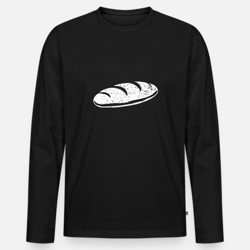 Brot - Männer Premium Bio Langarmshirt - Schwarz