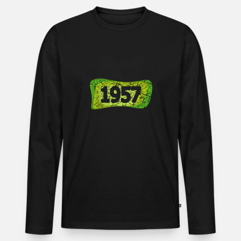 1957 - Männer Premium Bio Langarmshirt - Schwarz