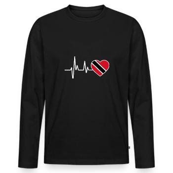 Drapeau de Trinité-et-Tobago - T-shirt manches longues Premium bio Homme - noir - Devant - Nico (187cm)