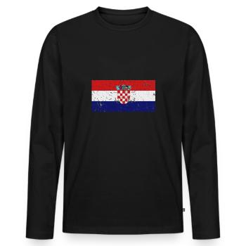 Croatia Croatia - Men's Premium Organic Long Sleeve Shirt - black - Front - Nico (187cm)