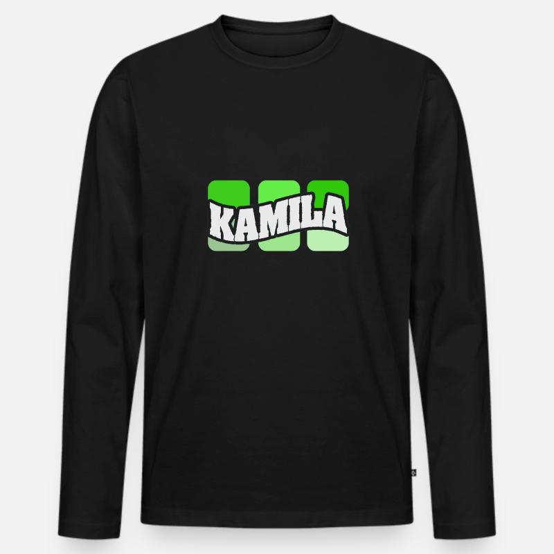 Name Kamila - Männer Premium Bio Langarmshirt - Schwarz
