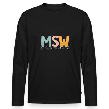 Master Of Social Work Soziale Arbeit Studium - Männer Premium Bio Langarmshirt - Schwarz - Vorne - Nico (187cm)
