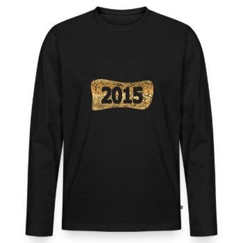 Lingot d’or 2015 - T-shirt manches longues Premium bio Homme - noir - Devant - Nico (187cm)