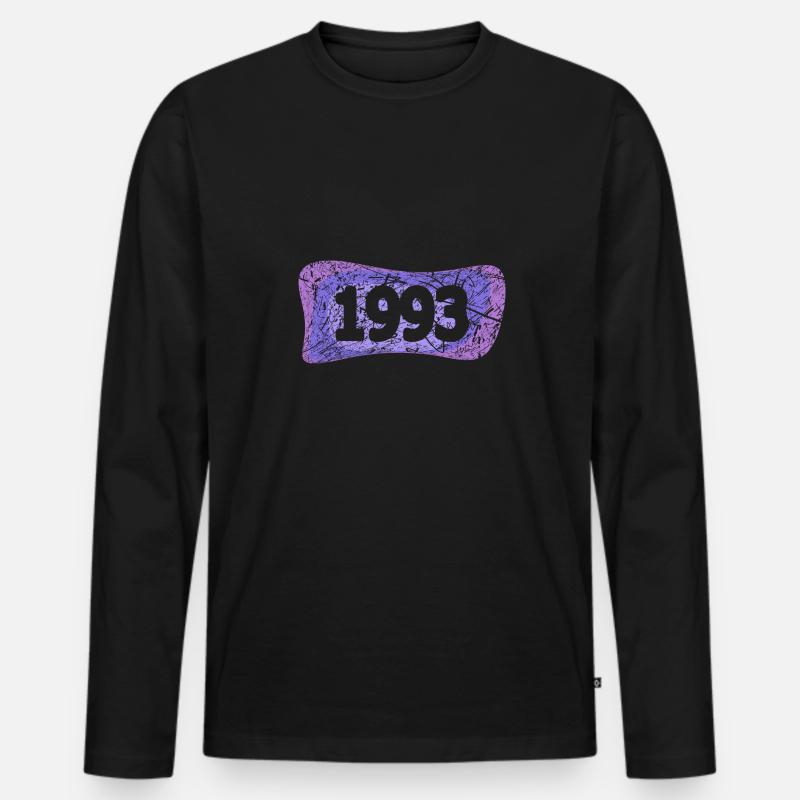 1993 - Männer Premium Bio Langarmshirt - Schwarz