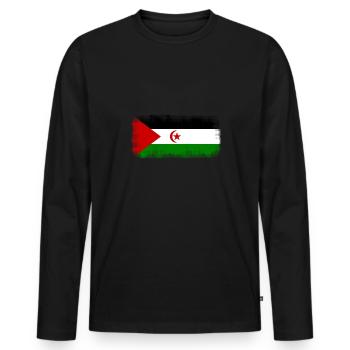 Western Sahara as Western Sahara - Men's Premium Organic Long Sleeve Shirt - black - Front - Nico (187cm)