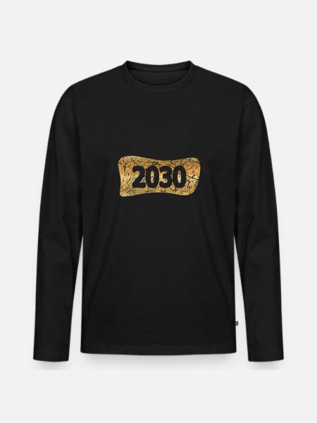 Gold Bar 2030 - Men's Premium Organic Long Sleeve Shirt - black