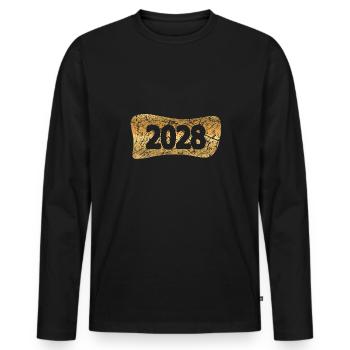 Métaux précieux 2028 - T-shirt manches longues Premium bio Homme - noir - Devant - Nico (187cm)