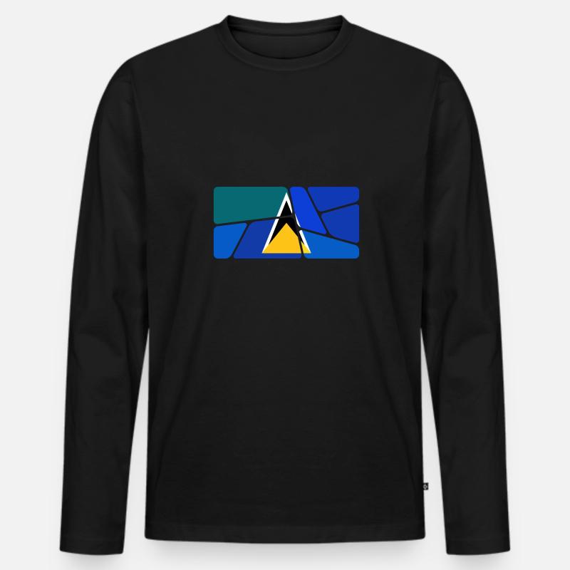 St Lucia - Männer Premium Bio Langarmshirt - Schwarz