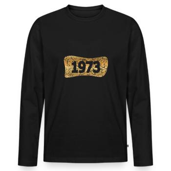 Lingots d’or 1973 - T-shirt manches longues Premium bio Homme - noir - Devant - Nico (187cm)