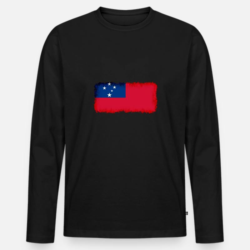 Samoa - Männer Premium Bio Langarmshirt - Schwarz
