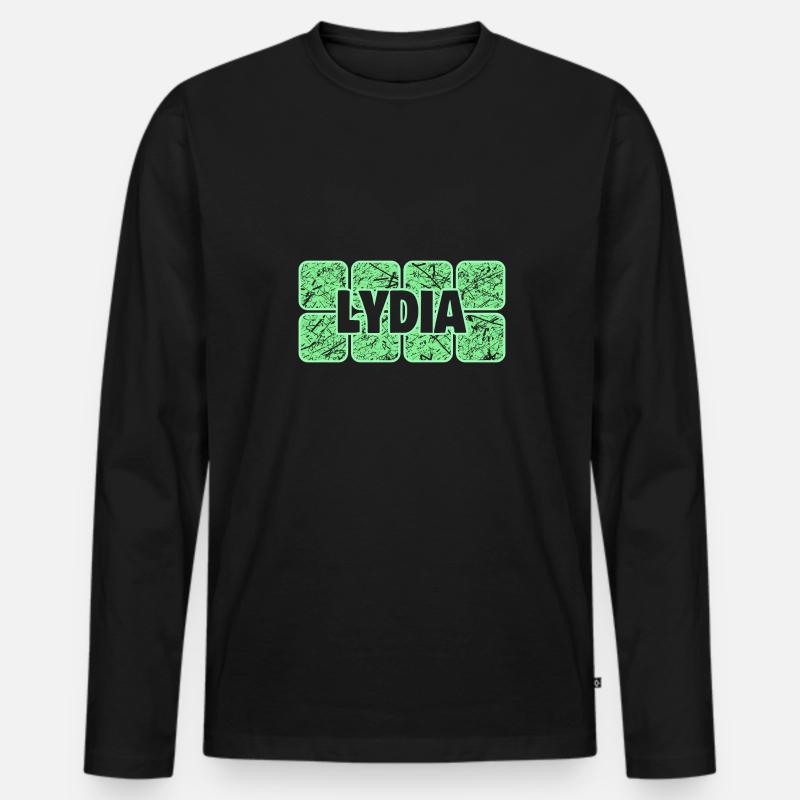 Vorname Lydia - Männer Premium Bio Langarmshirt - Schwarz