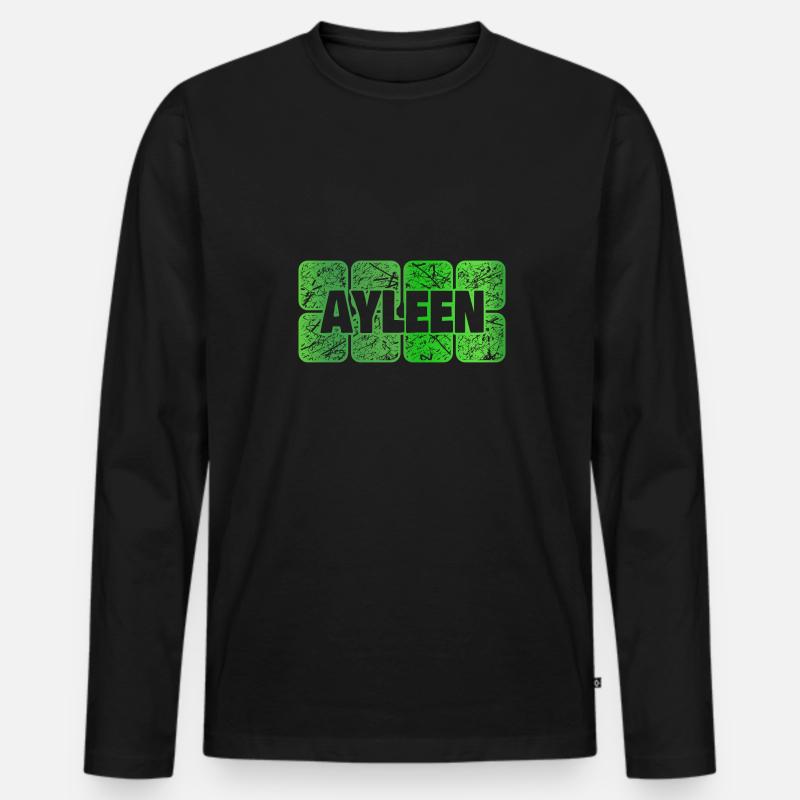 Ayleen - Männer Premium Bio Langarmshirt - Schwarz