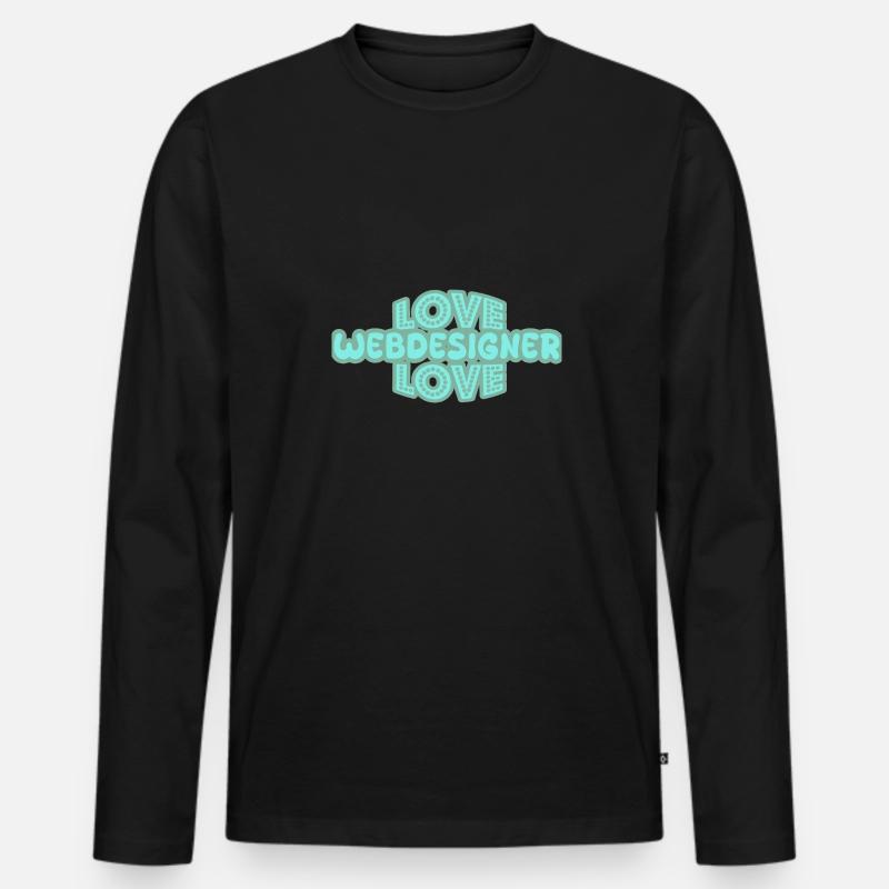 Webdesigner als Spruch - Männer Premium Bio Langarmshirt - Schwarz