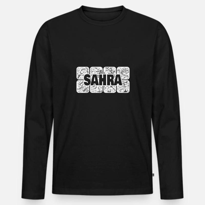 Sahra - Männer Premium Bio Langarmshirt - Schwarz