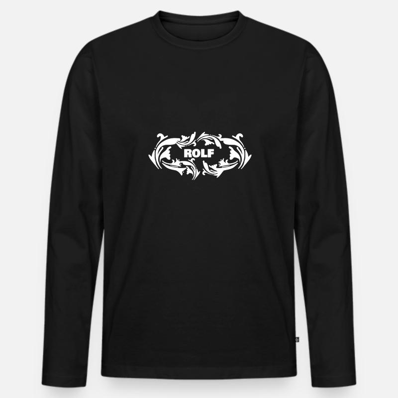 Name Rolf - Männer Premium Bio Langarmshirt - Schwarz