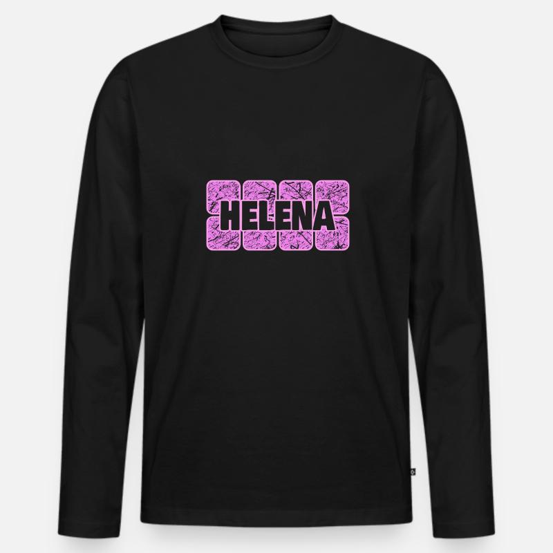 Helena als Ehefrau - Männer Premium Bio Langarmshirt - Schwarz
