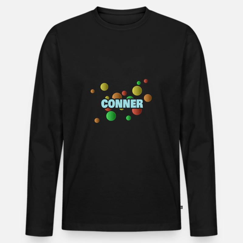 Conner - Männer Premium Bio Langarmshirt - Schwarz