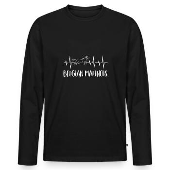 Malinois Belgian Shepherd Mechelaar Dog - Men's Premium Organic Long Sleeve Shirt - black - Front - Nico (187cm)