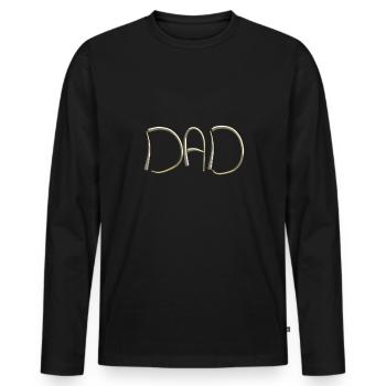 Father Dad Calligraphy Minimalism - Men's Premium Organic Long Sleeve Shirt - black - Front - Nico (187cm)
