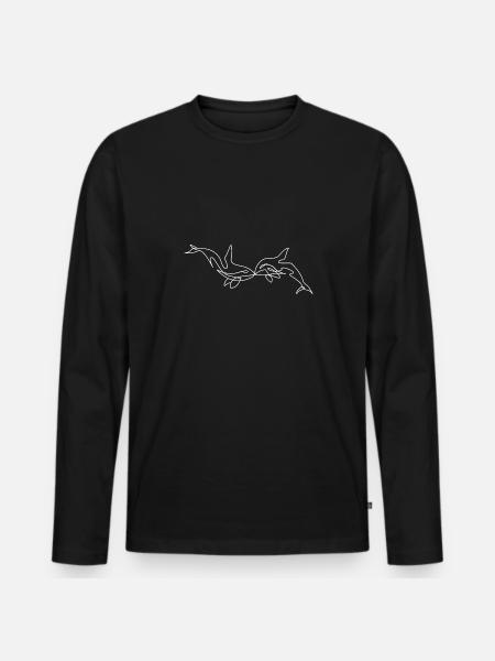 Kissing dolphins - Men's Premium Organic Long Sleeve Shirt - black