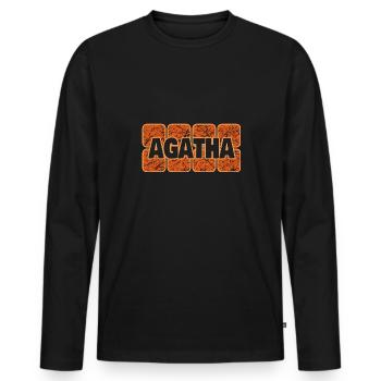 Female Agatha - Men's Premium Organic Long Sleeve Shirt - black - Front - Nico (187cm)