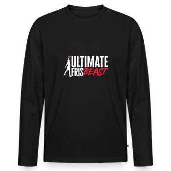 Disque de lancer de frisbee ultime - T-shirt manches longues Premium bio Homme - noir - Devant - Nico (187cm)