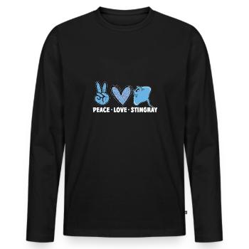Raies pastenagues, raies manta, raies océaniques, raies - T-shirt manches longues Premium bio Homme - noir - Devant - Nico (187cm)