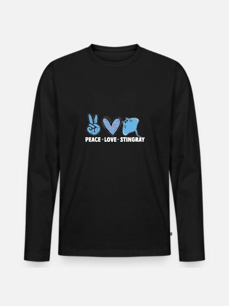 Stachelrochen Mantarochen Ozean Rochen - Männer Premium Bio Langarmshirt - Schwarz