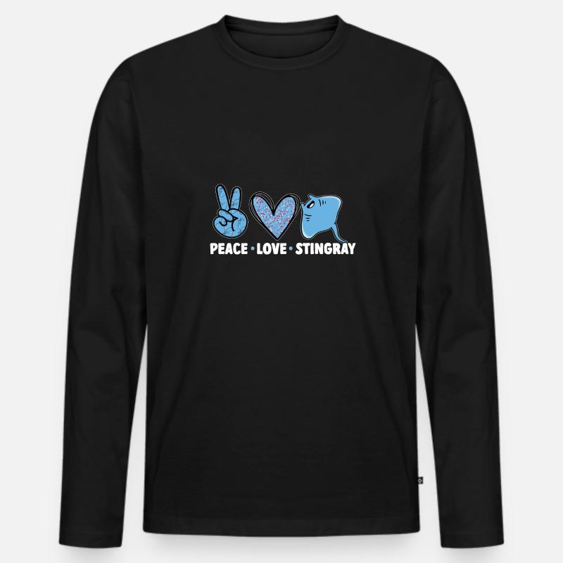 Stachelrochen Mantarochen Ozean Rochen - Männer Premium Bio Langarmshirt - Schwarz